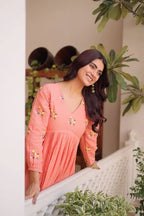 Daily Wear Cotton Kurti Set with Delicate Embroidered Work
