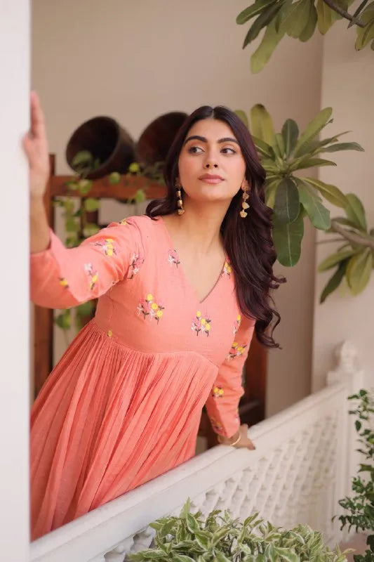 Daily Wear Cotton Kurti Set with Delicate Embroidered Work