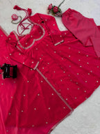 Fendy Silk Anarkali Set with Threadâ€“Sequence Work & Dupatta