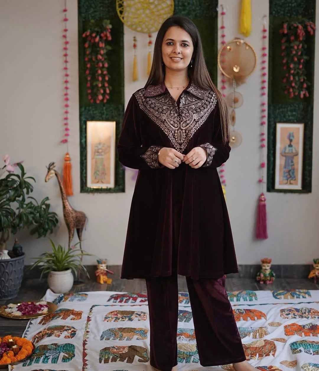 Velvet Frontâ€“Back Sequence Embroidery Set