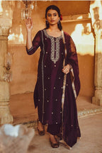 PV Chanderi Embroidered Suit Set with Dupatta