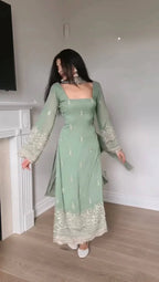Faux Georgette Thread & Sequence Work Suit Set with Dupatta
