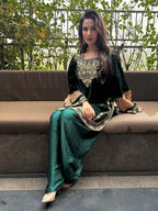 Viscose Velvet Suit Set with Sequence Embroidery & Faux Georgette Dupatta