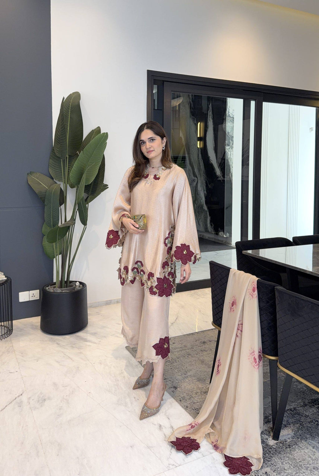 Embroidered Farshi Salwar Suit For Women - Festive And Traditional Wear