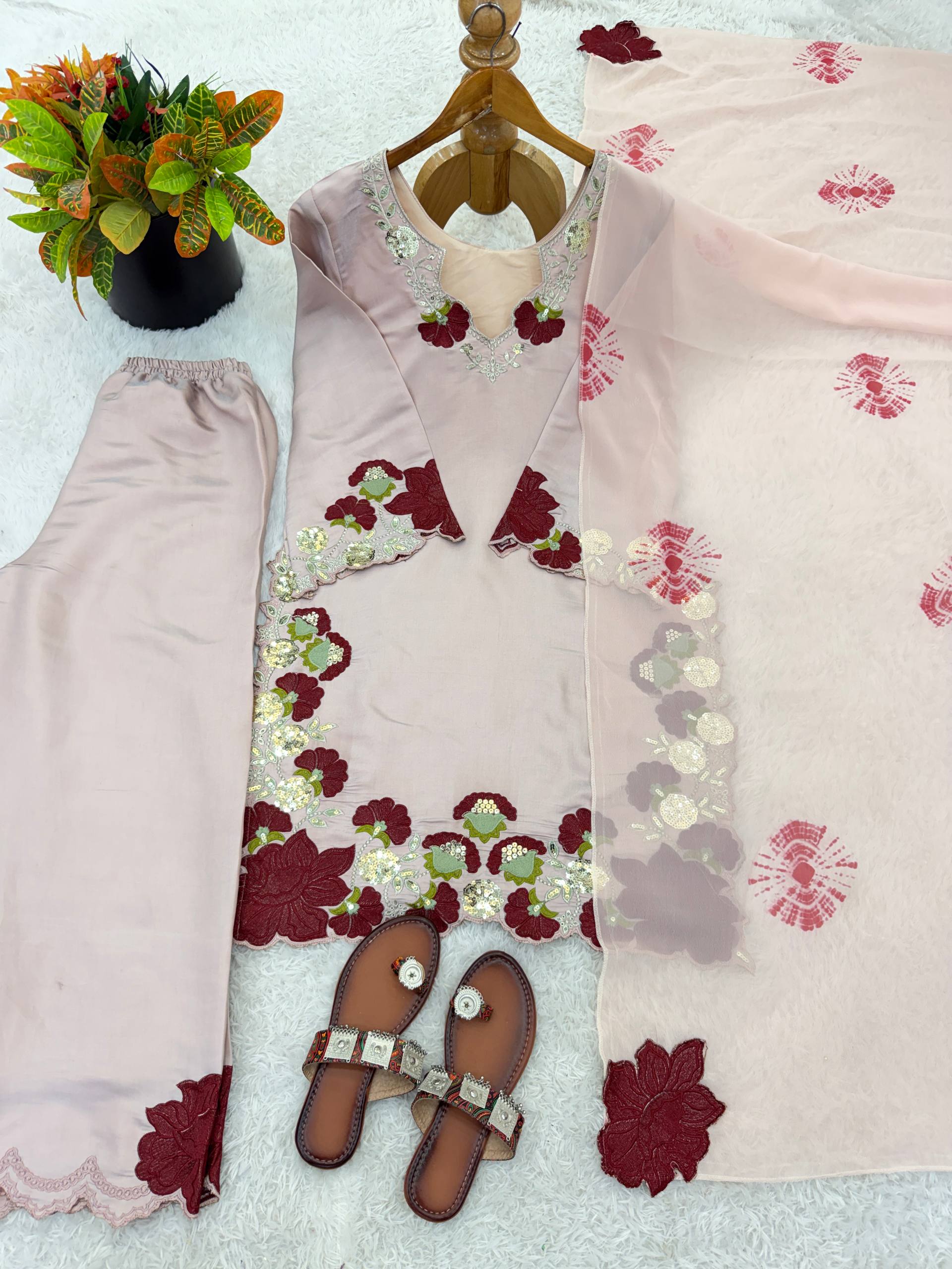 Embroidered Farshi Salwar Suit For Women - Festive And Traditional Wear