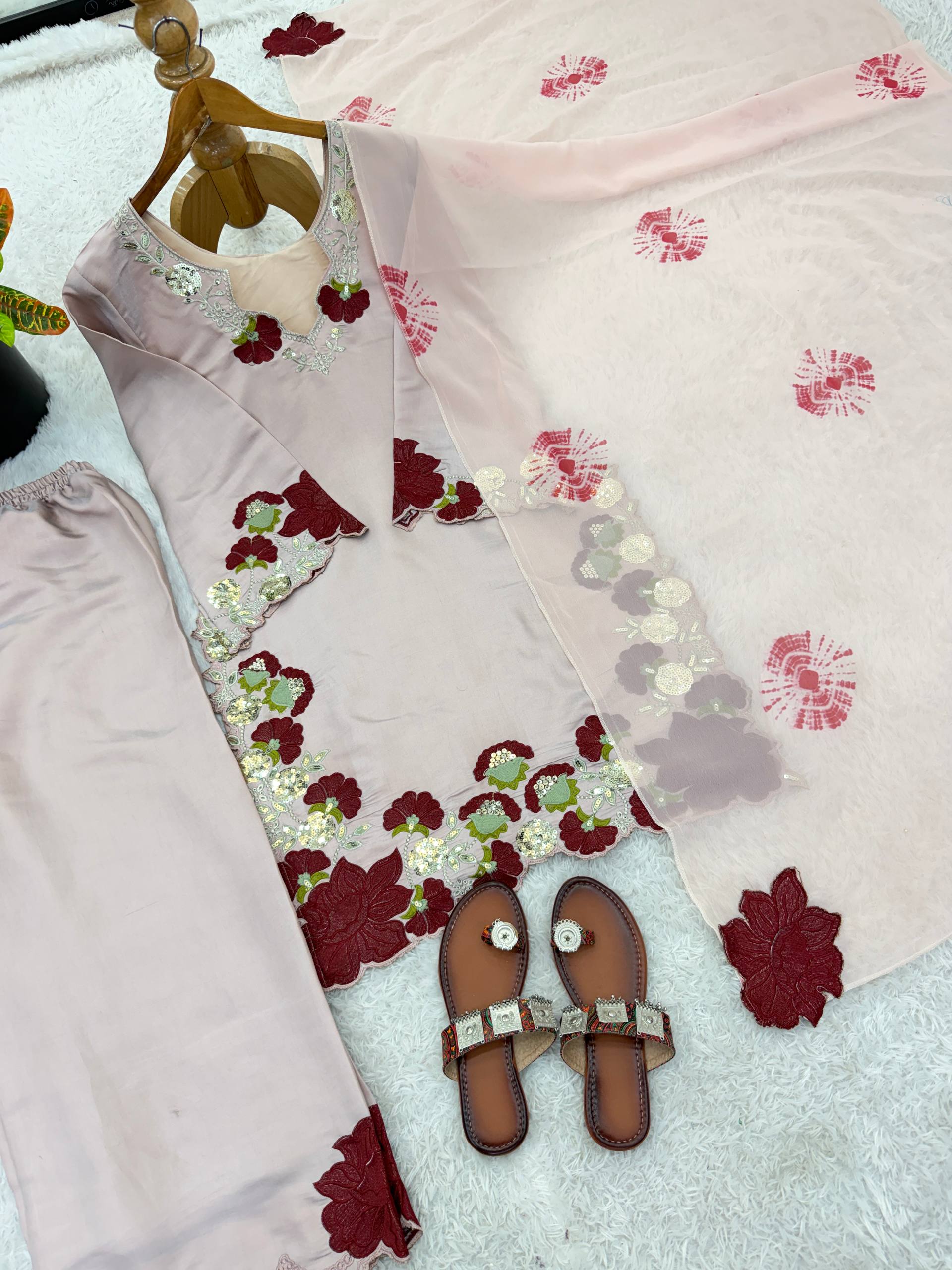 Embroidered Farshi Salwar Suit For Women - Festive And Traditional Wear