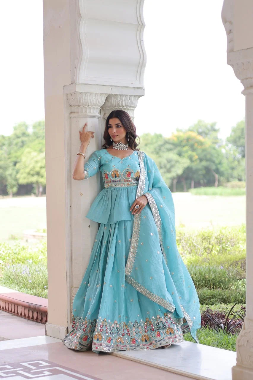 Gold Crush Bridal Lehenga Set with Zari Sequence Work