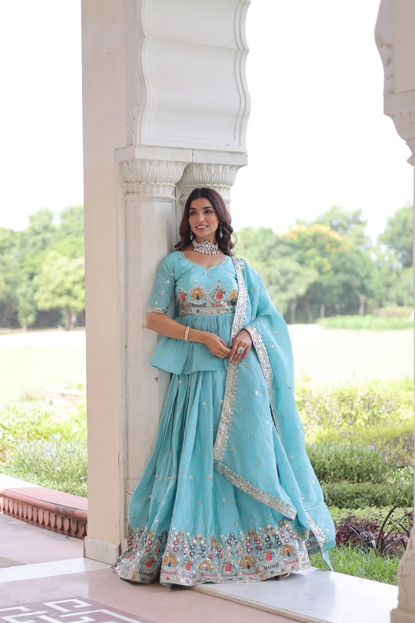 Gold Crush Bridal Lehenga Set with Zari Sequence Work