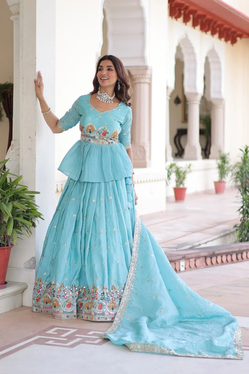 Gold Crush Bridal Lehenga Set with Zari Sequence Work