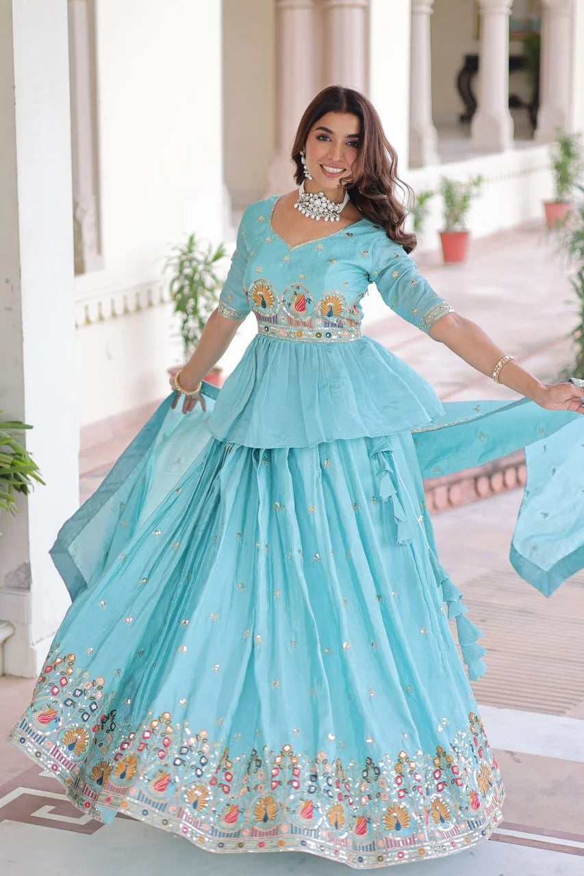 Gold Crush Bridal Lehenga Set with Zari Sequence Work