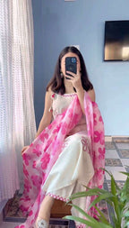 Womenâ€™s Kurta Plazzo Dupatta Set â€“ Thread & Mirror Work