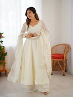 Designer Fandy Silk Gown with Sequence Work Dupatta