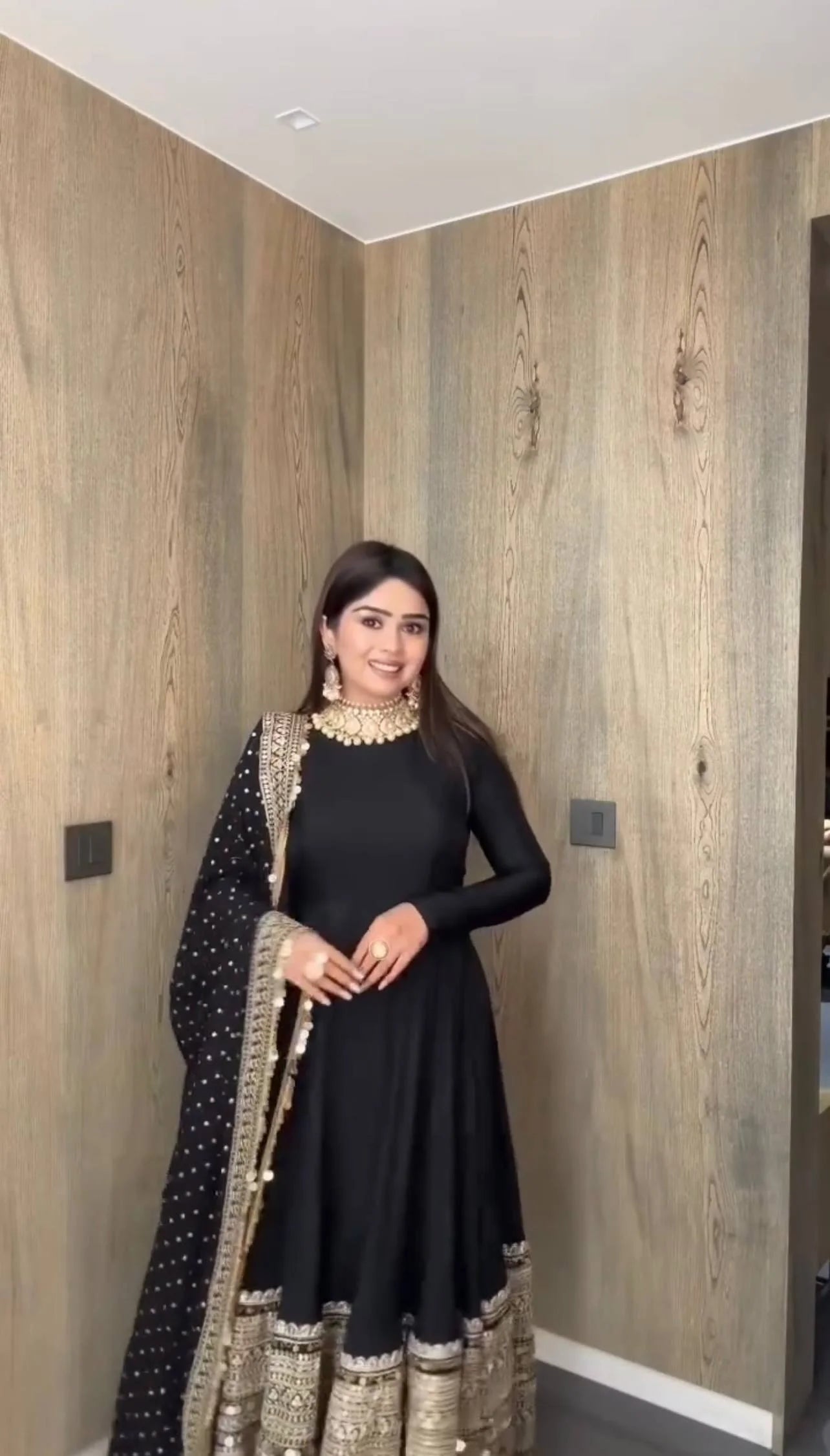 Graceful Roman Silk Anarkali Suit with Georgette Dupatta For Festive Nights