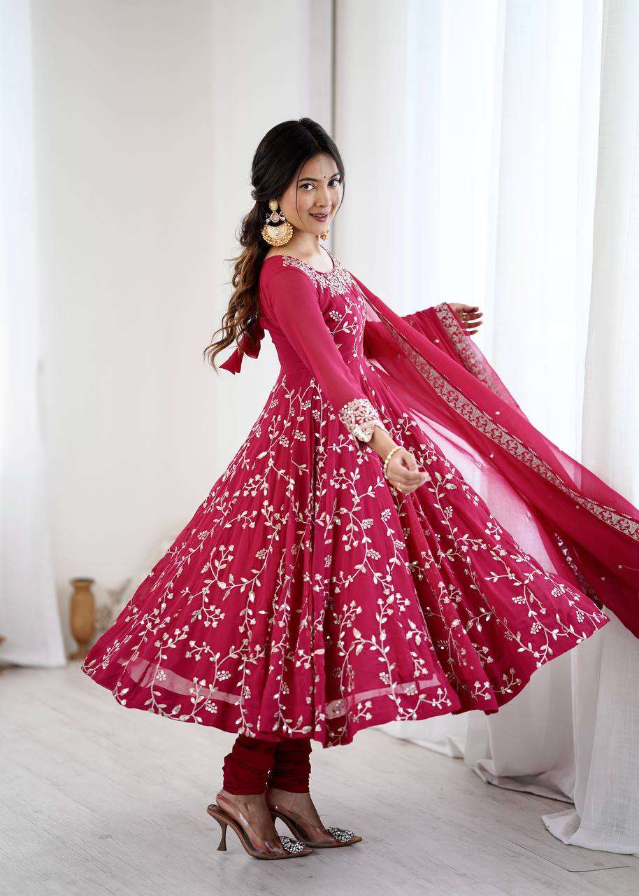 Designer Georgette Anarkali Gown Set with Dupatta