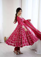 Designer Georgette Anarkali Gown Set with Dupatta