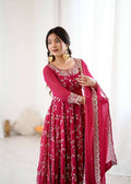 Designer Georgette Anarkali Gown Set with Dupatta