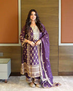 Heavy Sequence Chinnon Set with Dupatta