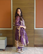Heavy Sequence Chinnon Set with Dupatta