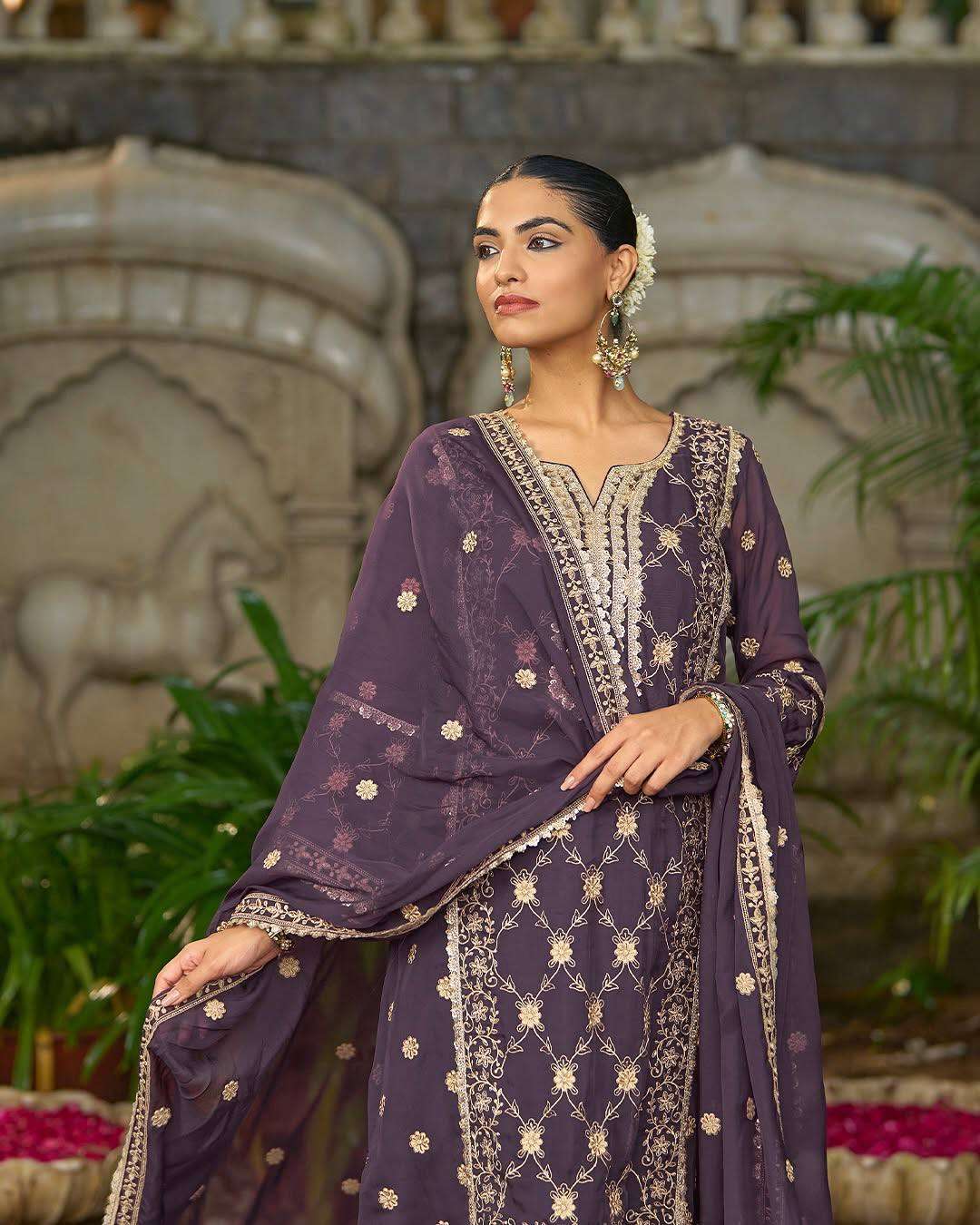 Heavy Sequence Chinnon Set with Dupatta