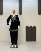 Designer Velvet Top & Plazzo Set with Heavy Sequence Work
