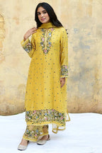 Premium Faux Georgette Embroidery Set with Top, Pant & Dupatta