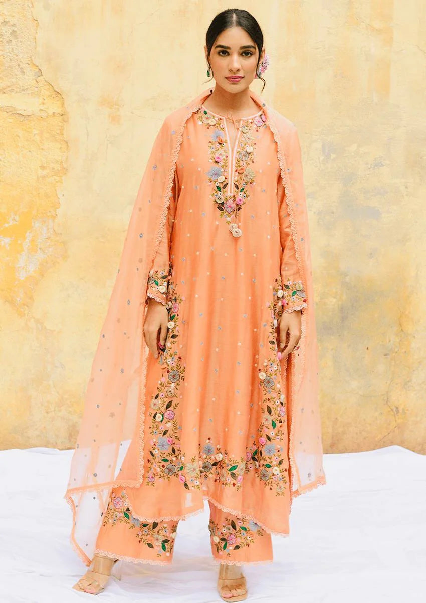 Premium Partywear Georgette Suit Set with Top, Plazzo & Dupatta