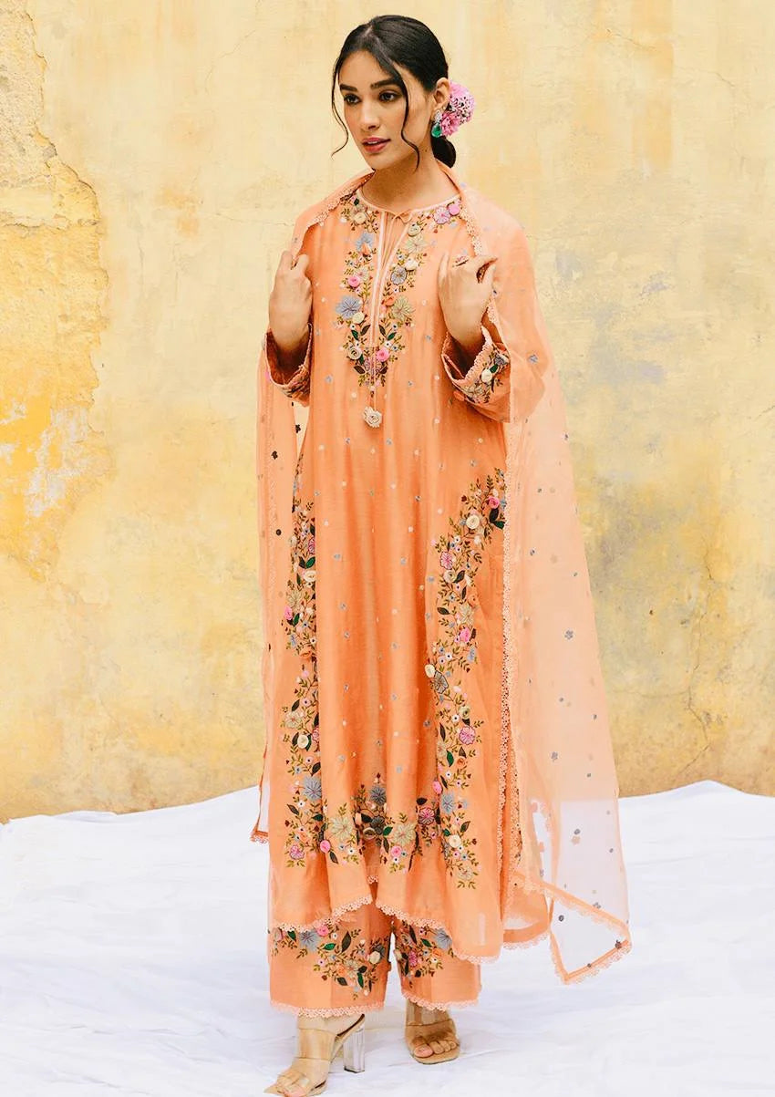 Premium Partywear Georgette Suit Set with Top, Plazzo & Dupatta