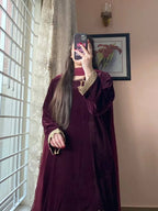 Elegant Velvet Embroidered Co-Ord Set with Georgette Dupatta