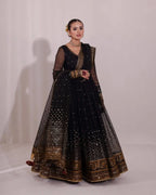 Premium Elegance: Butterfly Net Anarkali Set with Fine Thread & Sequence