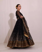 Premium Elegance: Butterfly Net Anarkali Set with Fine Thread & Sequence