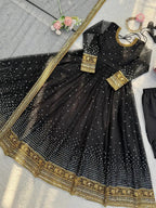 Premium Elegance: Butterfly Net Anarkali Set with Fine Thread & Sequence