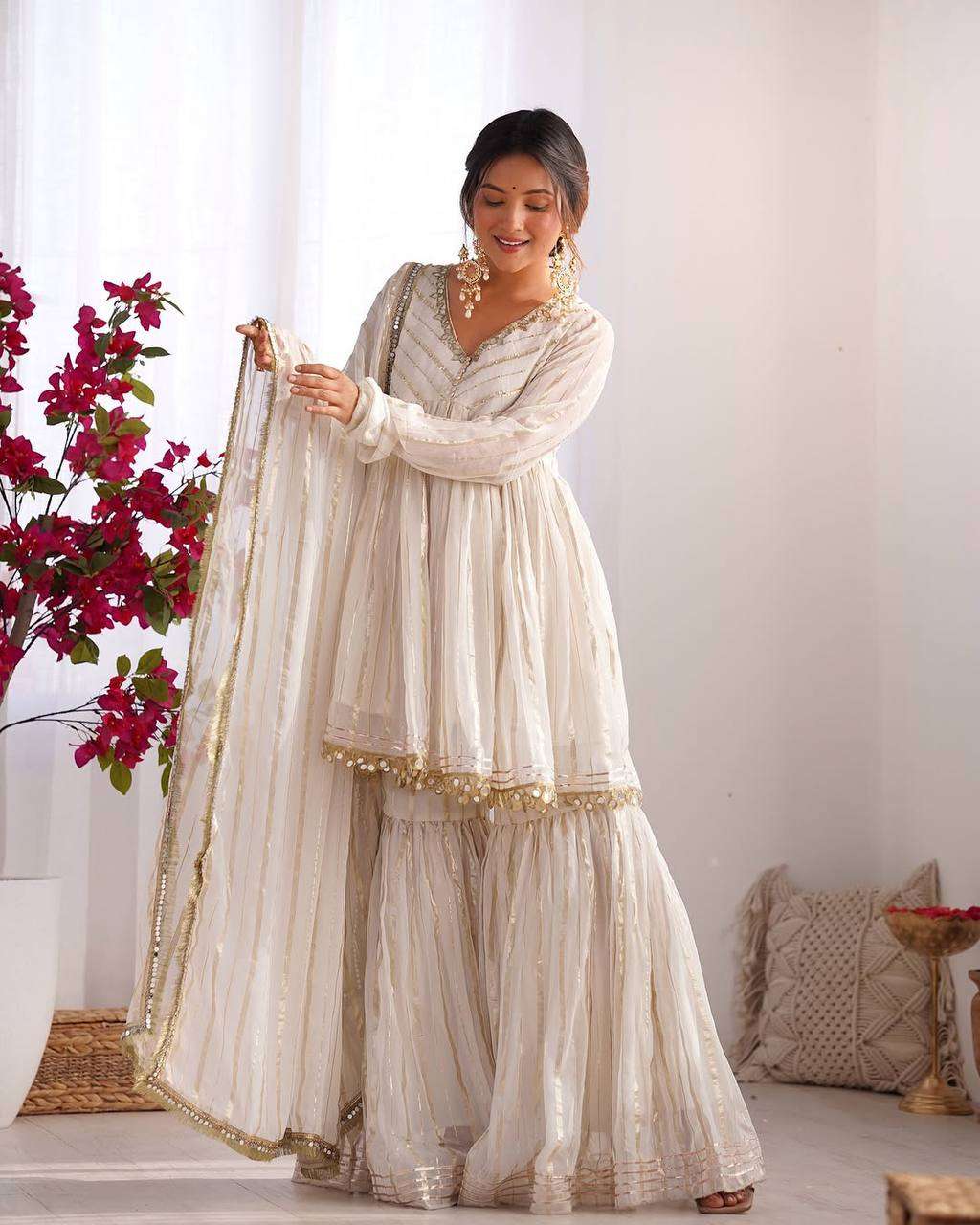 Women’s Sharara Plazzo Set – Mirror Handwork Style