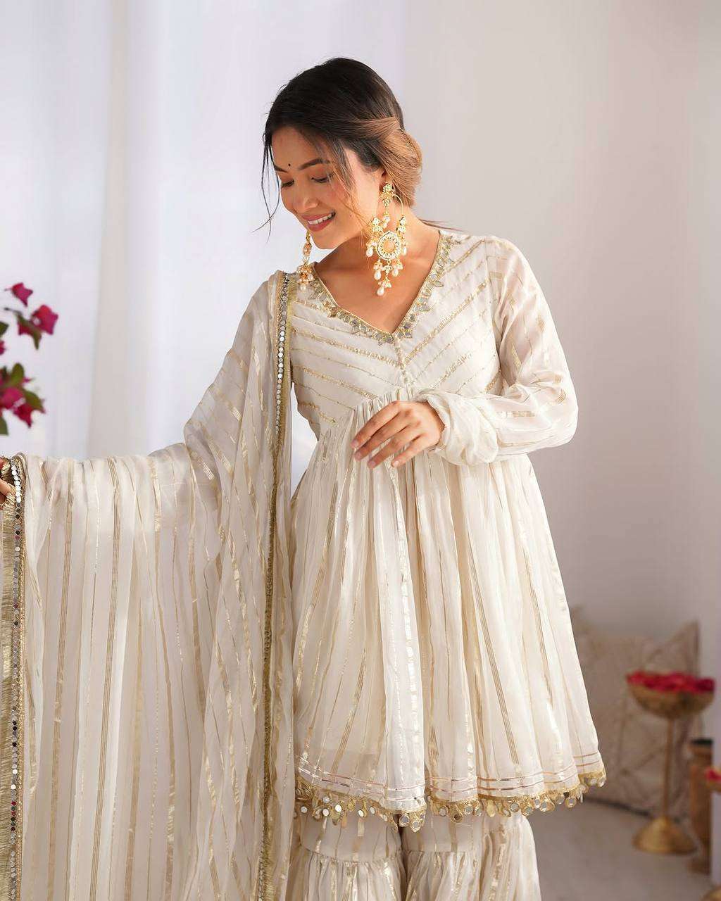 Women’s Sharara Plazzo Set – Mirror Handwork Style