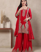 Stunning Designer Sharara Suit with Intricate Embroidery Work