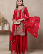 Stunning Designer Sharara Suit with Intricate Embroidery Work