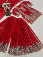 Stunning Designer Sharara Suit with Intricate Embroidery Work