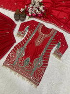 Stunning Designer Sharara Suit with Intricate Embroidery Work