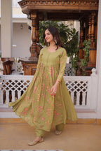 Everyday Elegant Embroidered Kurti with Comfortable Silk Pants