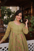 Everyday Elegant Embroidered Kurti with Comfortable Silk Pants