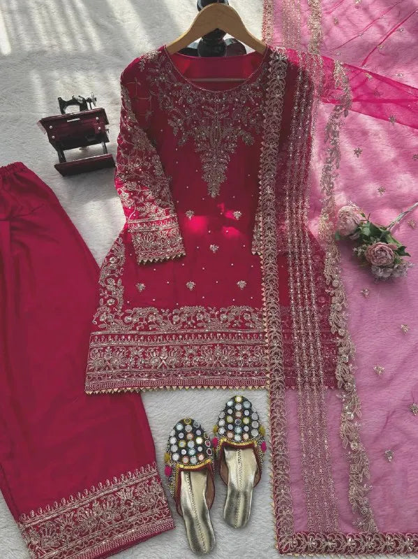 Elegant Statement: Thread, Sequence & Coding Dori Work Farshi Salwar Suit Set