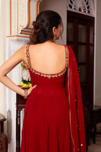 Red Shine: Premium Mirror Work Palazzo Set