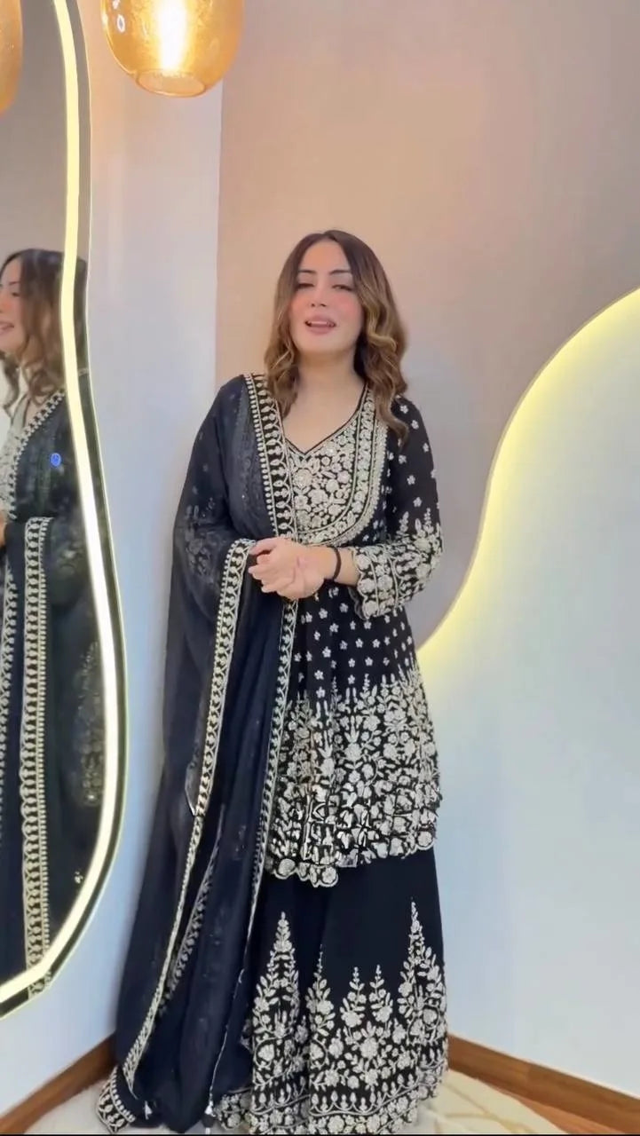 Sparkle Vibes: Sequence Top Lehenga With Dupatta Outfit