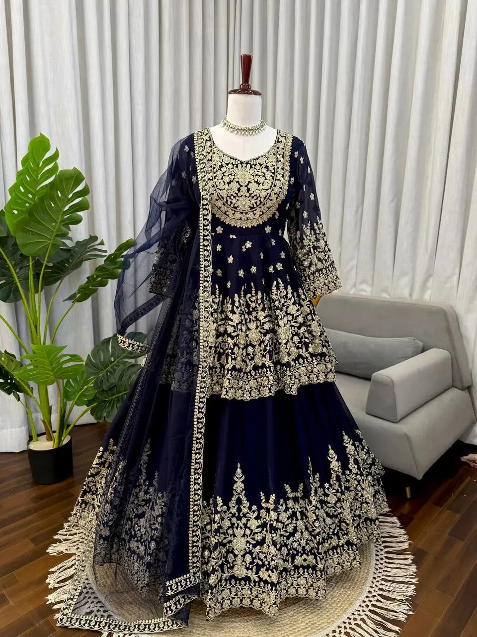 Sparkle Vibes: Sequence Top Lehenga With Dupatta Outfit