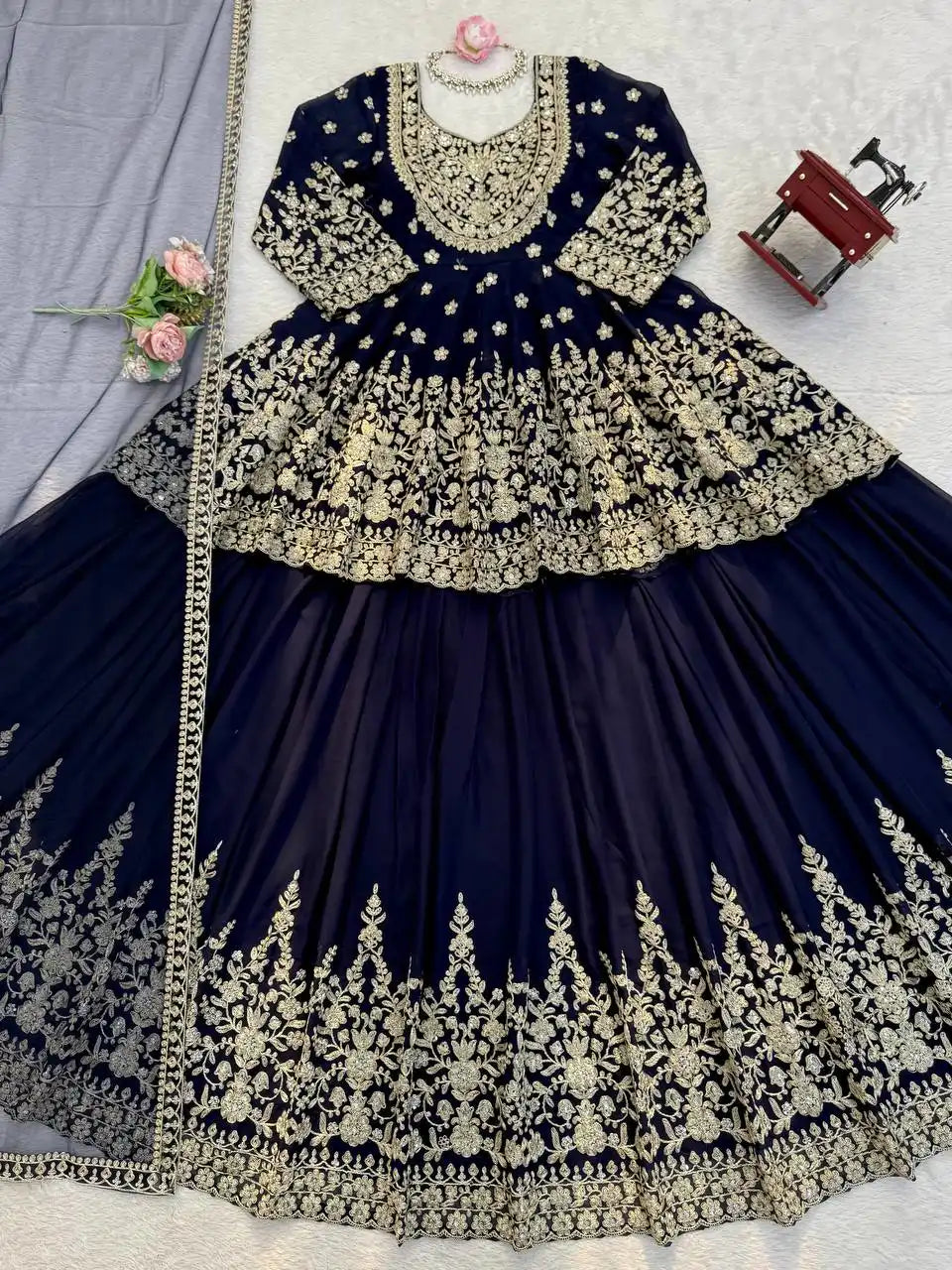 Sparkle Vibes: Sequence Top Lehenga With Dupatta Outfit