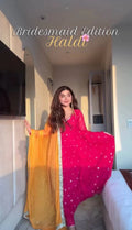 Designer Full-Length Georgette Anarkali Set With Fancy Sleeves & Dupatta