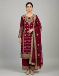 Festive Faux Georgette Embroidery Set with Dupatta