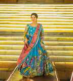 Premium Riyon Cotton Kalamkari Lehenga Choli Set