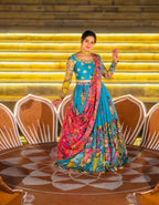 Premium Riyon Cotton Kalamkari Lehenga Choli Set