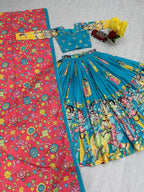 Premium Riyon Cotton Kalamkari Lehenga Choli Set