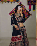 Printed Rayon Lehenga & Blouse â€“ Black Beauty Special